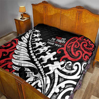 Honour The Treaty New Zealand Personalised Quilt Toitu Te Tiriti Half Fern with Haka dance LT9 - Polynesian Pride