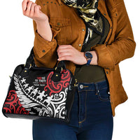 Honour The Treaty New Zealand Personalised Shoulder Handbag Toitu Te Tiriti Half Fern with Haka dance LT9 - Polynesian Pride