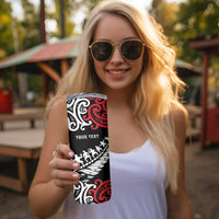 Honour The Treaty New Zealand Personalised Skinny Tumbler Toitu Te Tiriti Half Fern with Haka dance LT9 - Polynesian Pride