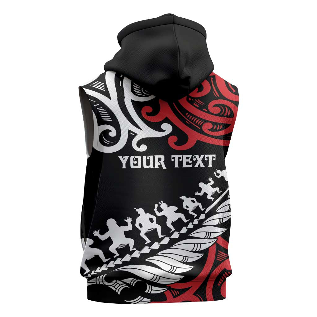 Honour The Treaty New Zealand Personalised Sleeveless Hoodie Toitu Te Tiriti Half Fern Haka Dance LT9 - Polynesian Pride