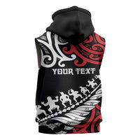 Honour The Treaty New Zealand Personalised Sleeveless Zip Hoodie Toitu Te Tiriti Half Fern Haka Dance LT9 - Polynesian Pride