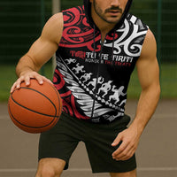 Honour The Treaty New Zealand Personalised Sleeveless Zip Hoodie Toitu Te Tiriti Half Fern Haka Dance LT9 - Polynesian Pride