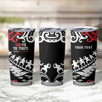 Honour The Treaty New Zealand Personalised Tumbler Cup Toitu Te Tiriti Half Fern with Haka dance LT9 - Polynesian Pride