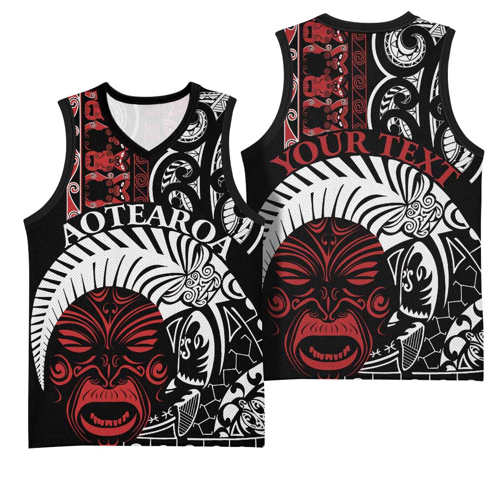 Honour The Treaty New Zealand Personalised Basketball Jersey Toitu Te Tiriti Indigenous Maori Face LT9 - Polynesian Pride