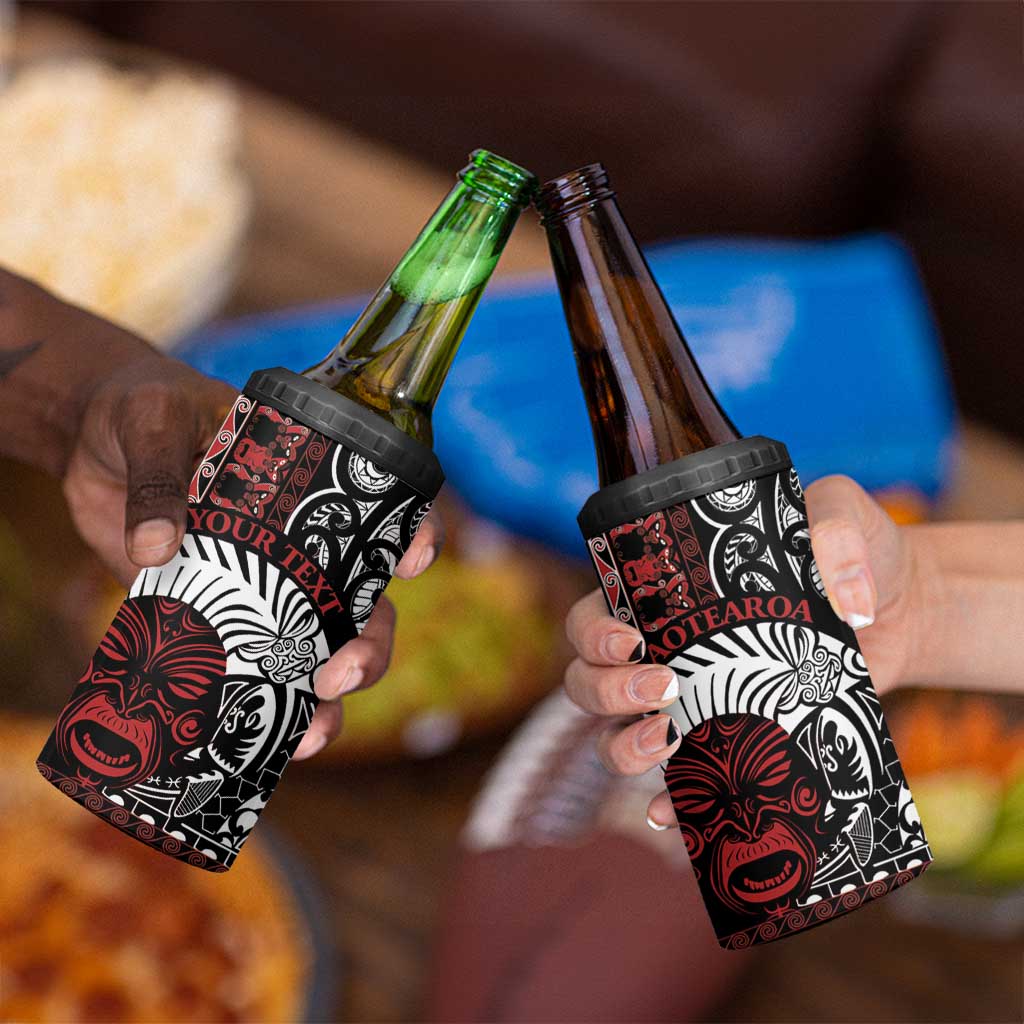 Honour The Treaty New Zealand Personalised 4 in 1 Can Cooler Tumbler Toitu Te Tiriti Indigenous Maori Face LT9 - Polynesian Pride