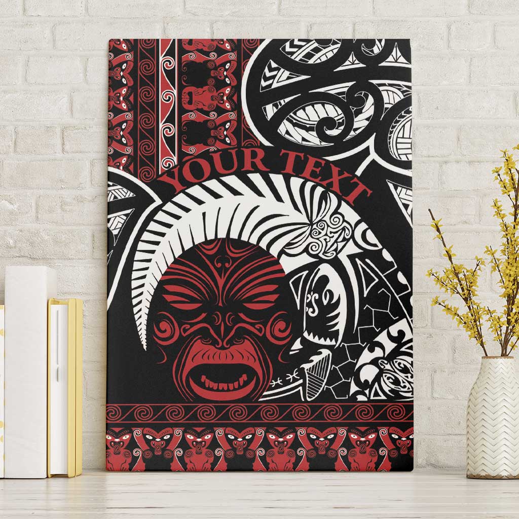 Honour The Treaty New Zealand Personalised Canvas Wall Art Toitu Te Tiriti Indigenous Maori Face LT9 Without Frame Black - Polynesian Pride