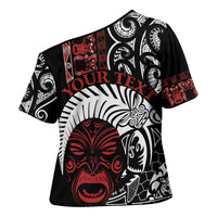 Honour The Treaty New Zealand Personalised Cross Shoulder Shirt Toitu Te Tiriti Indigenous Maori Face LT9 - Polynesian Pride