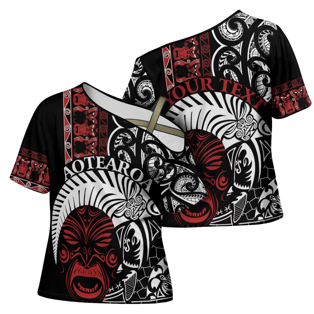 Honour The Treaty New Zealand Personalised Cross Shoulder Shirt Toitu Te Tiriti Indigenous Maori Face LT9 - Polynesian Pride