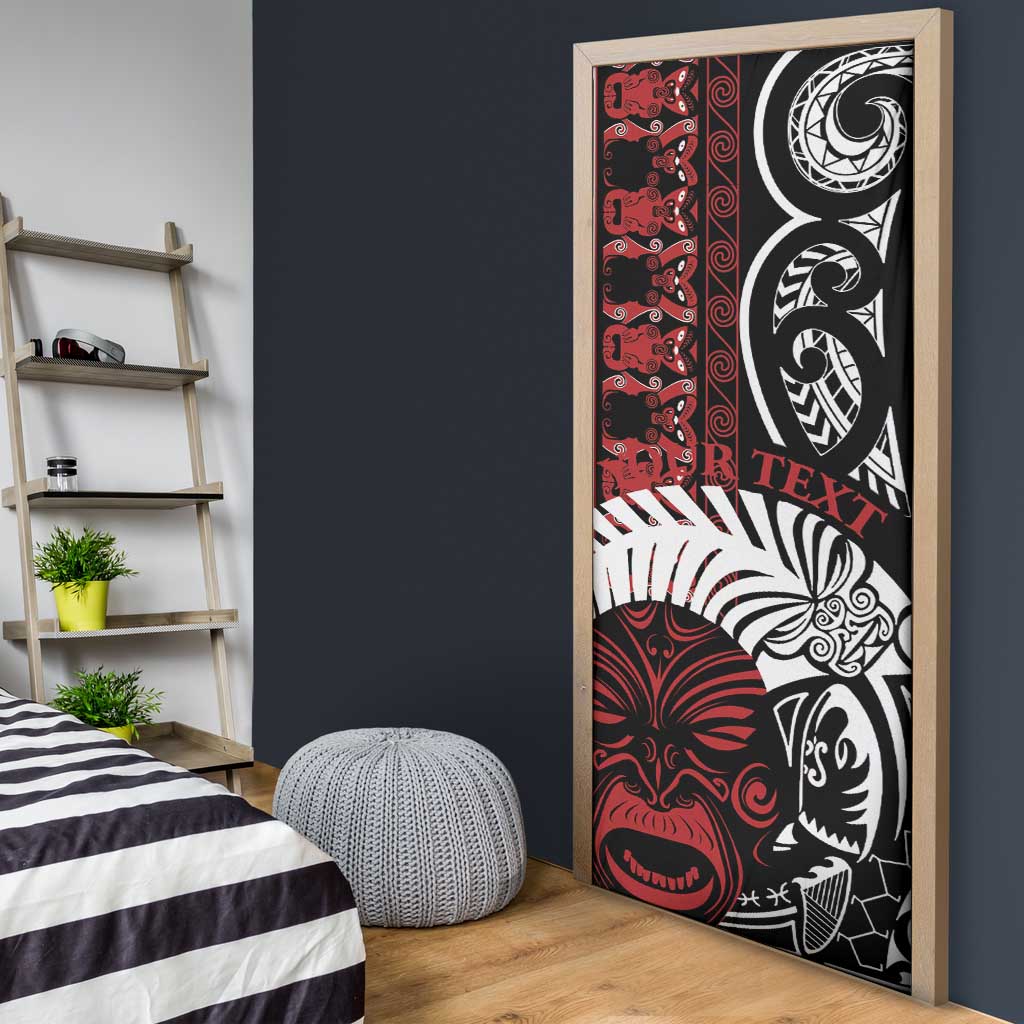 Honour The Treaty New Zealand Personalised Door Cover Toitu Te Tiriti Indigenous Maori Face LT9 - Polynesian Pride