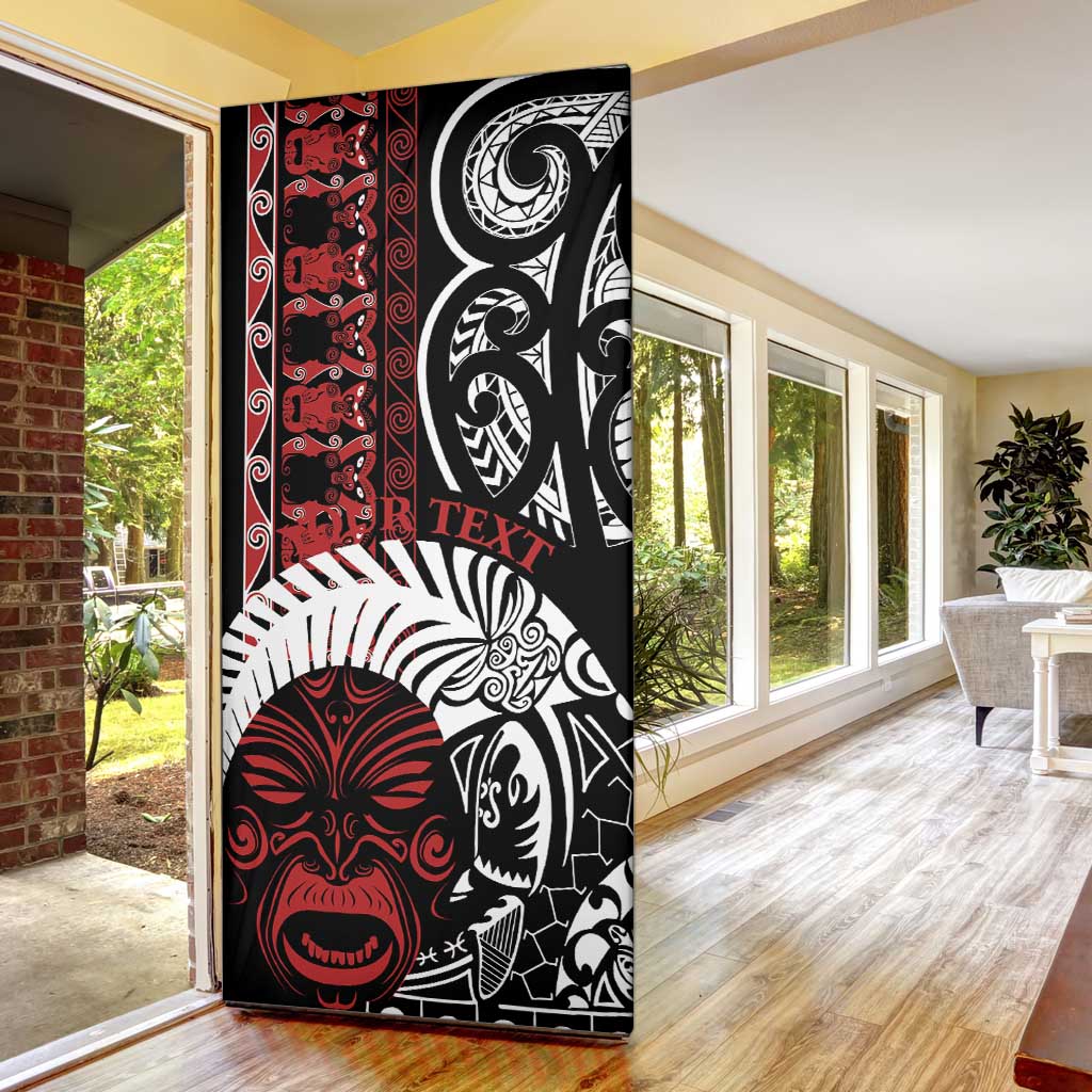 Honour The Treaty New Zealand Personalised Door Cover Toitu Te Tiriti Indigenous Maori Face LT9 - Polynesian Pride