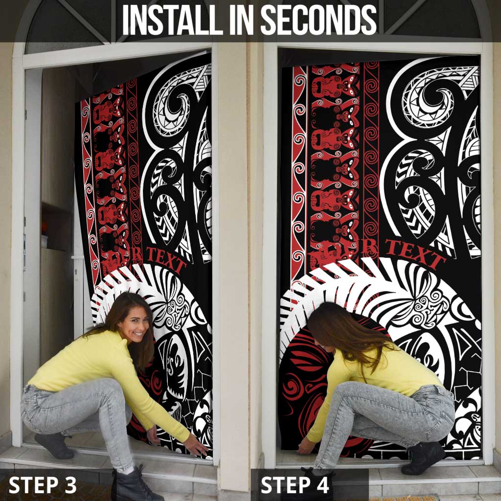 Honour The Treaty New Zealand Personalised Door Cover Toitu Te Tiriti Indigenous Maori Face LT9 - Polynesian Pride