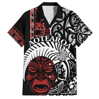 Honour The Treaty New Zealand Personalised Family Matching Long Sleeve Bodycon Dress and Hawaiian Shirt Toitu Te Tiriti Indigenous Maori Face LT9 Dad's Shirt - Short Sleeve Black - Polynesian Pride