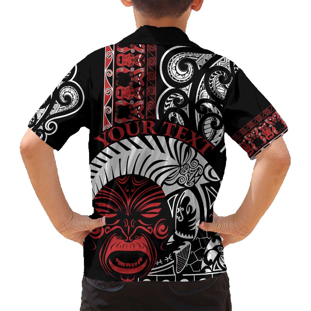 Honour The Treaty New Zealand Personalised Family Matching Tank Maxi Dress and Hawaiian Shirt Toitu Te Tiriti Indigenous Maori Face LT9 - Polynesian Pride