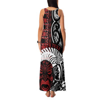 Honour The Treaty New Zealand Personalised Family Matching Tank Maxi Dress and Hawaiian Shirt Toitu Te Tiriti Indigenous Maori Face LT9 - Polynesian Pride