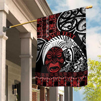 Honour The Treaty New Zealand Personalised Garden Flag Toitu Te Tiriti Indigenous Maori Face LT9 House Flag Black - Polynesian Pride