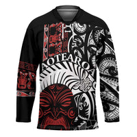 Honour The Treaty New Zealand Personalised Hockey Jersey Toitu Te Tiriti Indigenous Maori Face LT9 Unisex Red - Polynesian Pride