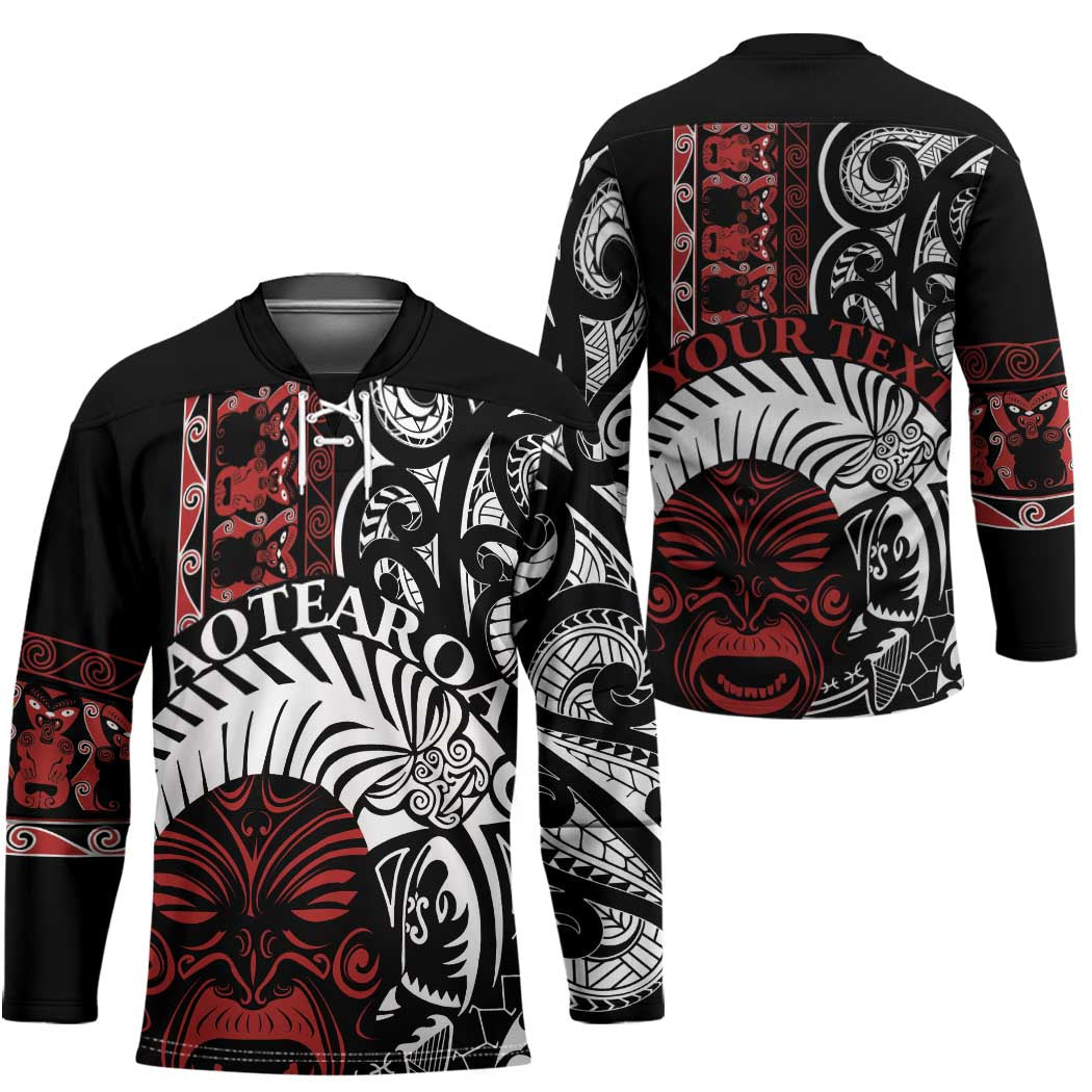 Honour The Treaty New Zealand Personalised Hockey Jersey Toitu Te Tiriti Indigenous Maori Face LT9 - Polynesian Pride