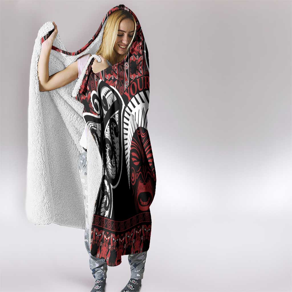 Honour The Treaty New Zealand Personalised Hooded Blanket Toitu Te Tiriti Indigenous Maori Face LT9 - Polynesian Pride