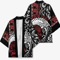 Honour The Treaty New Zealand Personalised Kimono Toitu Te Tiriti Indigenous Maori Face LT9 - Polynesian Pride