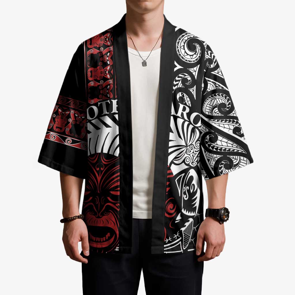 Honour The Treaty New Zealand Personalised Kimono Toitu Te Tiriti Indigenous Maori Face LT9 - Polynesian Pride