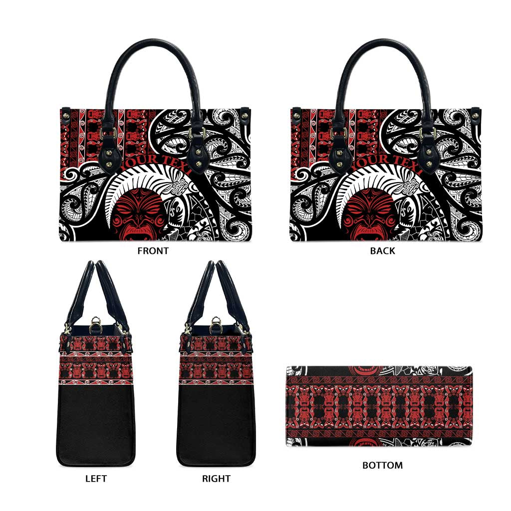 Honour The Treaty New Zealand Personalised Leather Bag Toitu Te Tiriti Indigenous Maori Face LT9 - Polynesian Pride