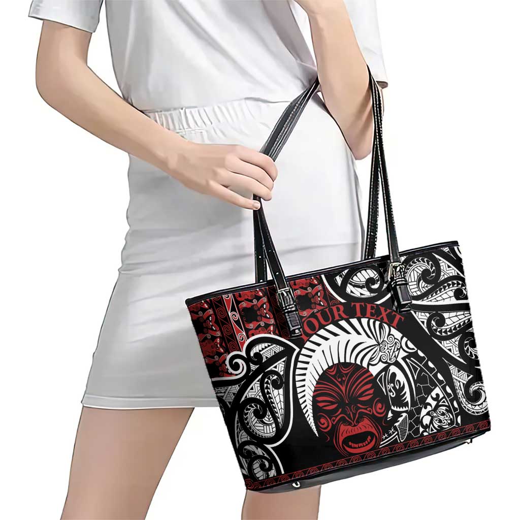 Honour The Treaty New Zealand Personalised Leather Tote Bag Toitu Te Tiriti Indigenous Maori Face LT9 - Polynesian Pride