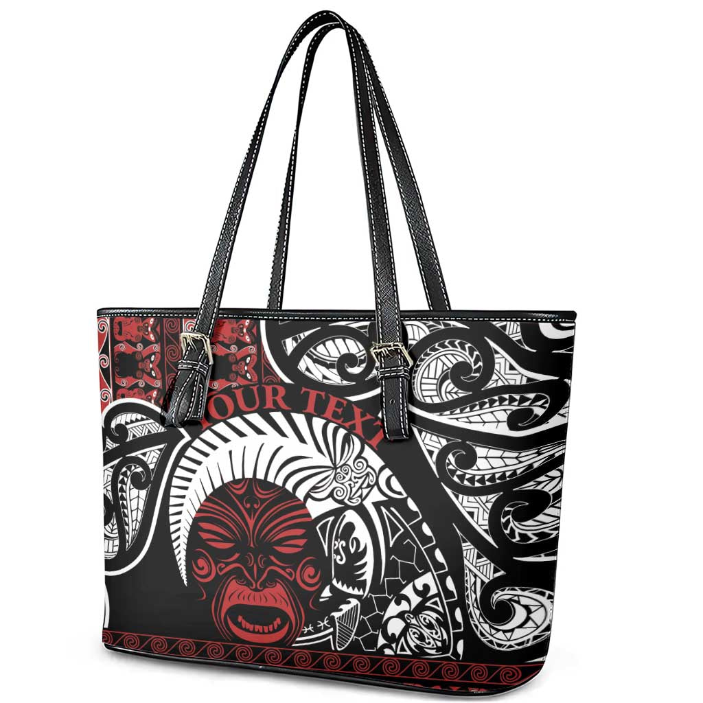 Honour The Treaty New Zealand Personalised Leather Tote Bag Toitu Te Tiriti Indigenous Maori Face LT9 - Polynesian Pride