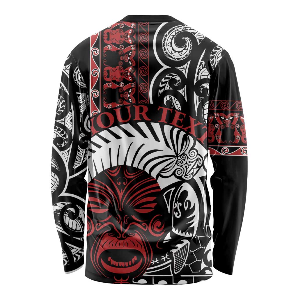 Honour The Treaty New Zealand Personalised Long Sleeve Shirt Toitu Te Tiriti Indigenous Maori Face LT9 - Polynesian Pride