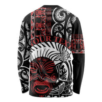 Honour The Treaty New Zealand Personalised Long Sleeve Shirt Toitu Te Tiriti Indigenous Maori Face LT9 - Polynesian Pride