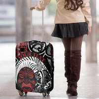 Honour The Treaty New Zealand Personalised Luggage Cover Toitu Te Tiriti Indigenous Maori Face LT9 - Polynesian Pride