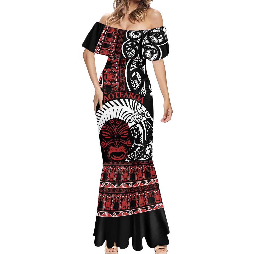 Honour The Treaty New Zealand Personalised Mermaid Dress Toitu Te Tiriti Indigenous Maori Face LT9 - Polynesian Pride
