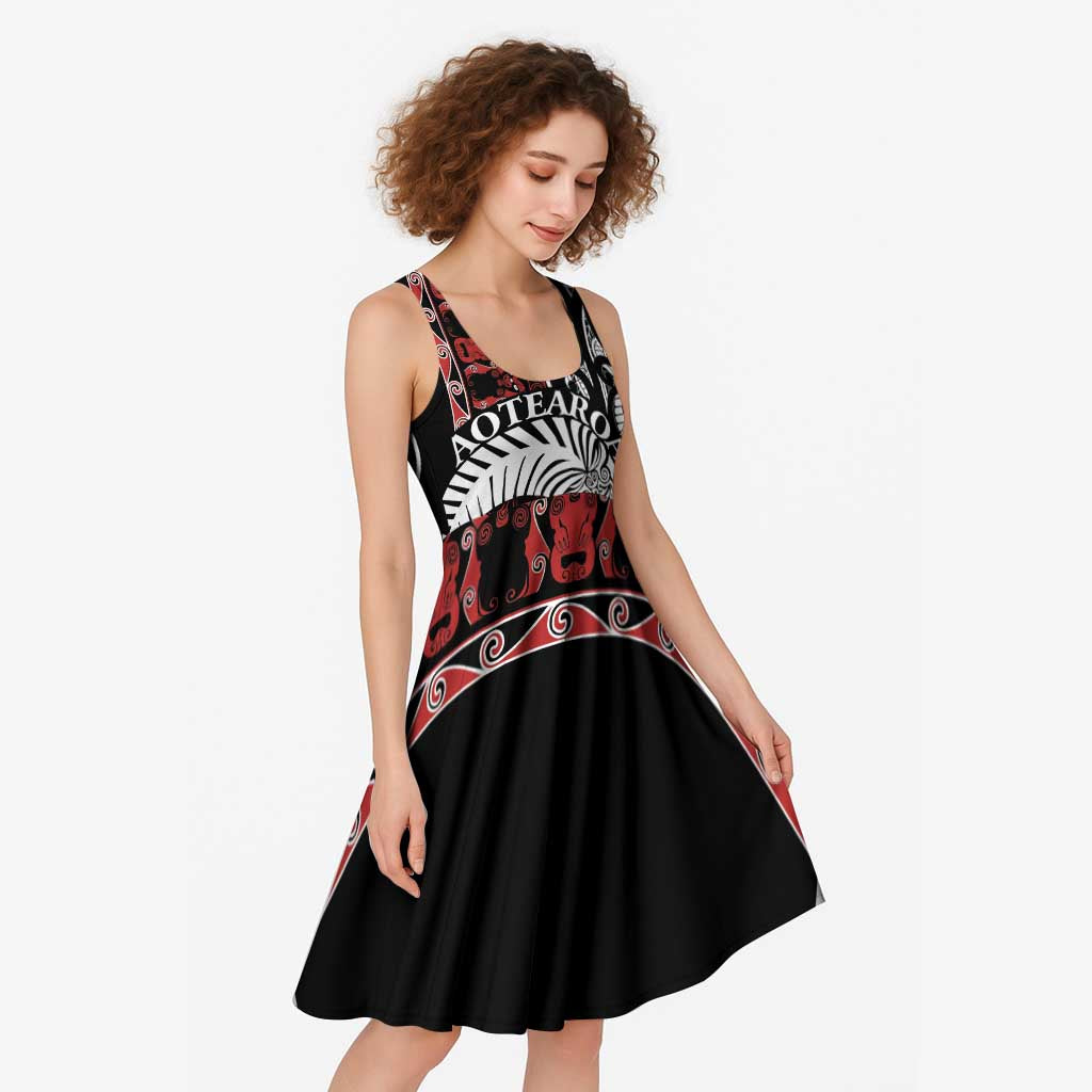 Honour The Treaty New Zealand Personalised Midi Dress Toitu Te Tiriti Indigenous Maori Face LT9 - Polynesian Pride