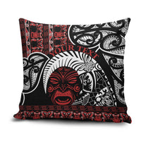 Honour The Treaty New Zealand Personalised Pillow Cover Toitu Te Tiriti Indigenous Maori Face LT9 Red - Polynesian Pride