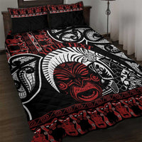 Honour The Treaty New Zealand Personalised Quilt Bed Set Toitu Te Tiriti Indigenous Maori Face LT9 Black - Polynesian Pride