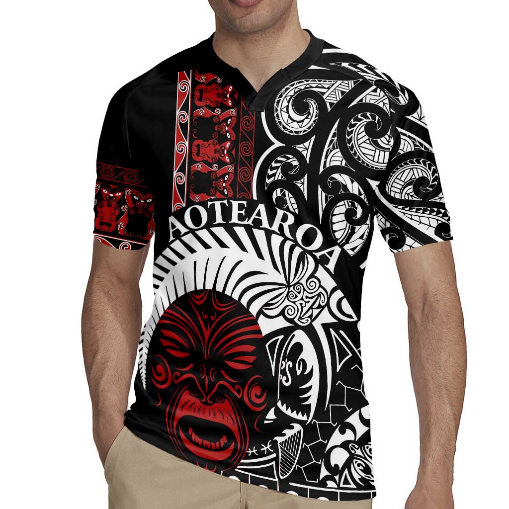 Honour The Treaty New Zealand Personalised Rugby Jersey Toitu Te Tiriti Indigenous Maori Face LT9 - Polynesian Pride