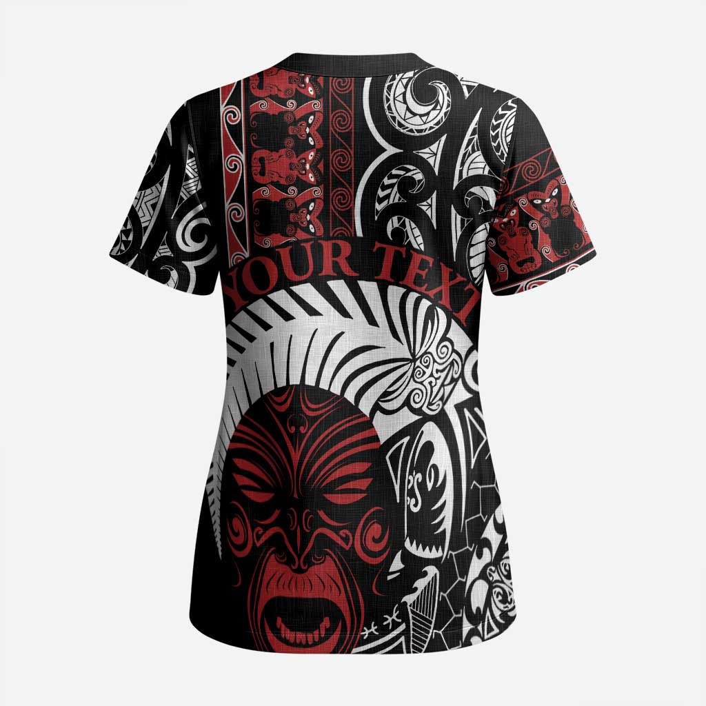 Honour The Treaty New Zealand Personalised Scrub Top Toitu Te Tiriti Indigenous Maori Face - Polynesian Pride