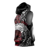 Honour The Treaty New Zealand Personalised Sleeveless Hoodie Toitu Te Tiriti Indigenous Maori Face LT9 - Polynesian Pride