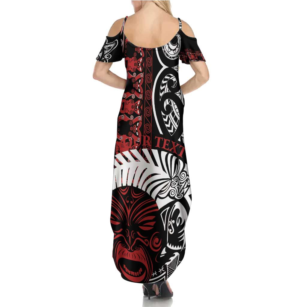 Honour The Treaty New Zealand Personalised Summer Maxi Dress Toitu Te Tiriti Indigenous Maori Face LT9 - Polynesian Pride