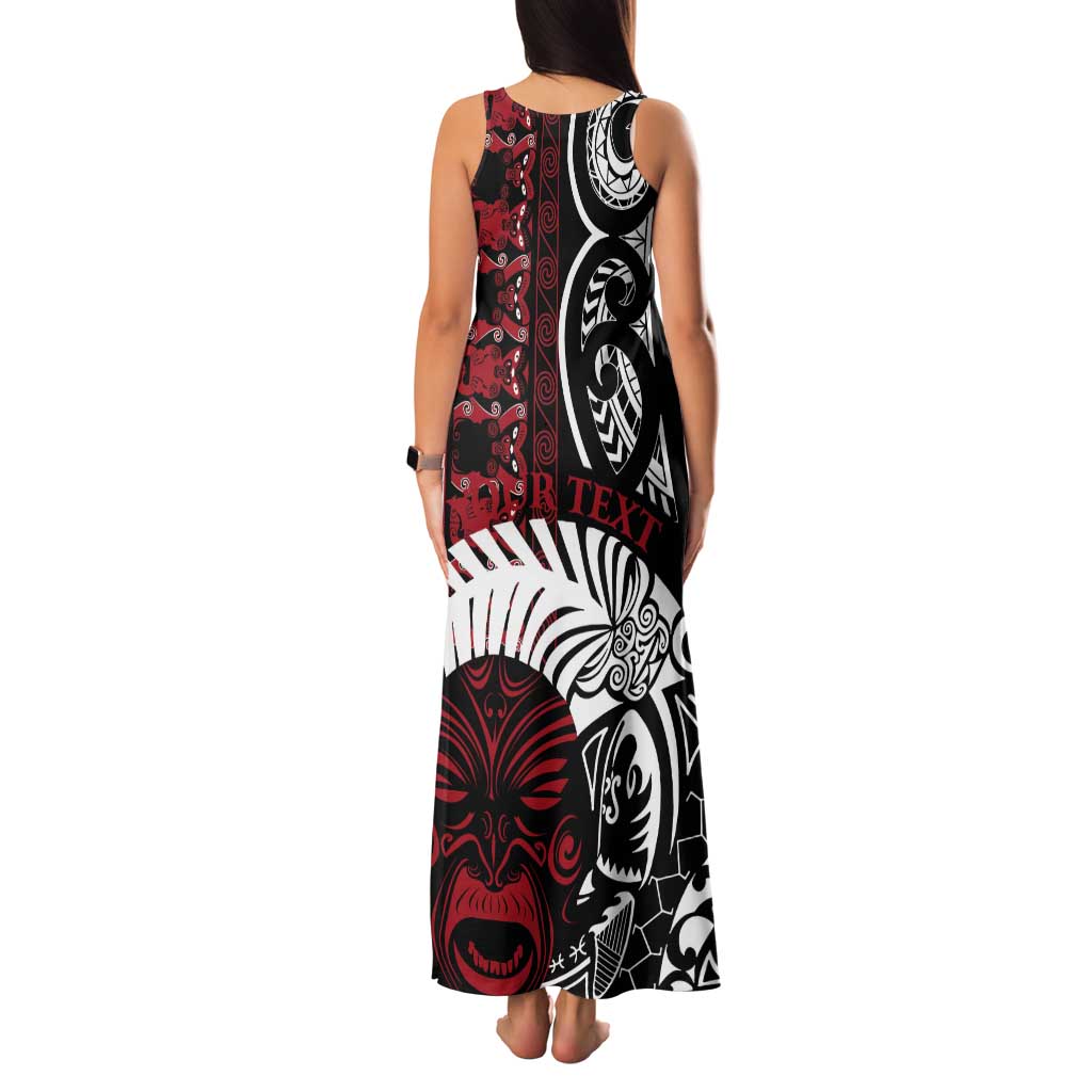Honour The Treaty New Zealand Personalised Tank Maxi Dress Toitu Te Tiriti Indigenous Maori Face LT9 - Polynesian Pride