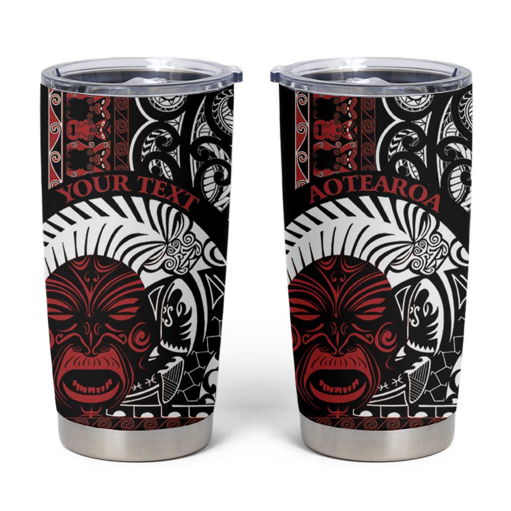 Honour The Treaty New Zealand Personalised Tumbler Cup Toitu Te Tiriti Indigenous Maori Face LT9 Black - Polynesian Pride