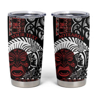 Honour The Treaty New Zealand Personalised Tumbler Cup Toitu Te Tiriti Indigenous Maori Face LT9 Black - Polynesian Pride