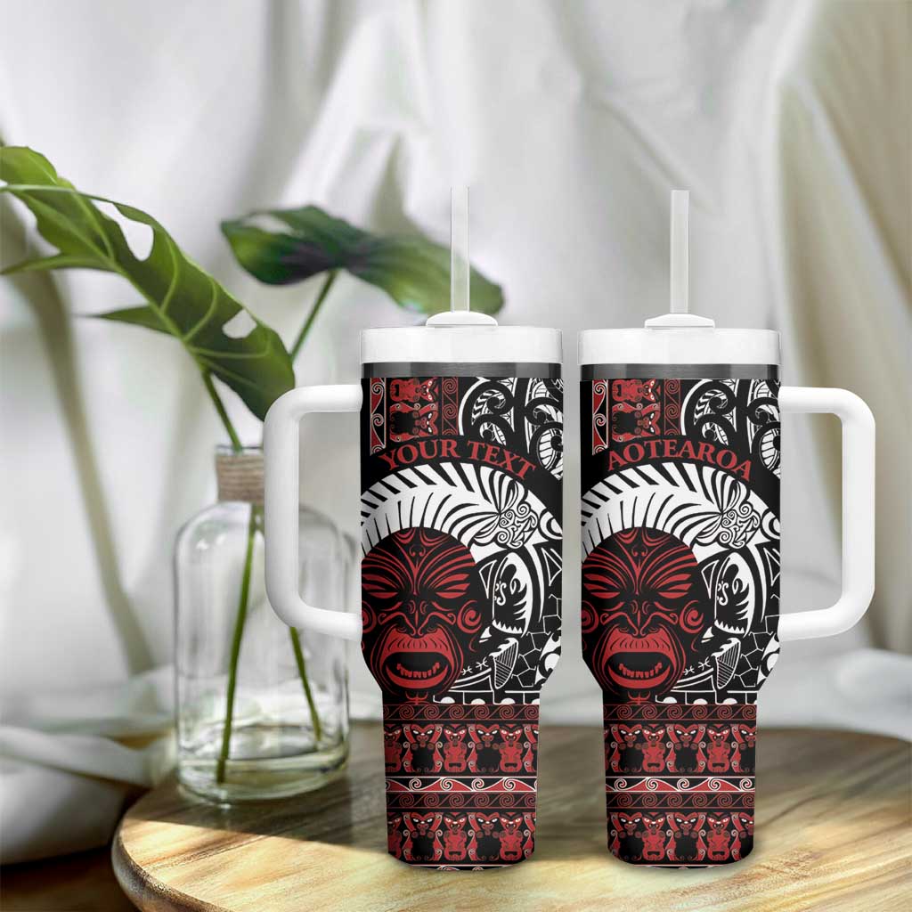 Honour The Treaty New Zealand Personalised Tumbler With Handle Toitu Te Tiriti Indigenous Maori Face LT9 - Polynesian Pride