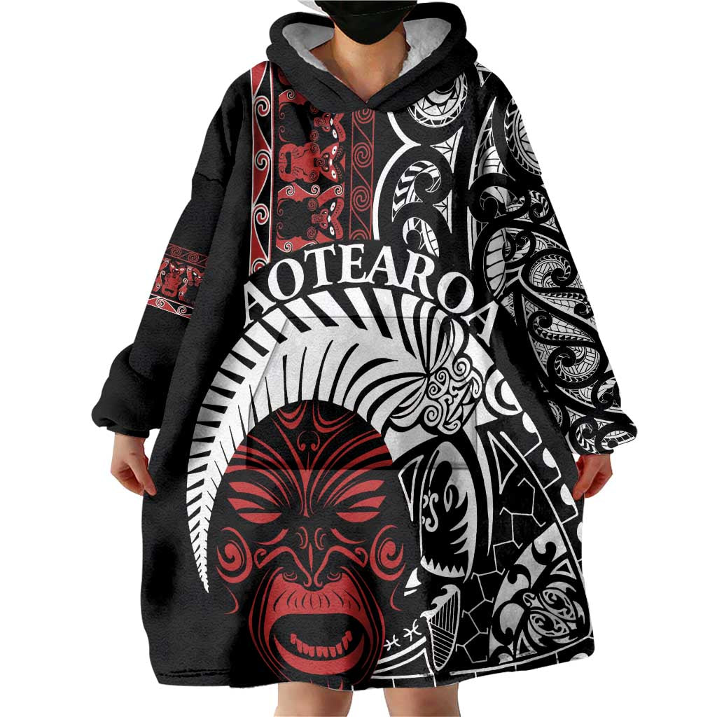 Honour The Treaty New Zealand Personalised Wearable Blanket Hoodie Toitu Te Tiriti Indigenous Maori Face LT9 - Polynesian Pride
