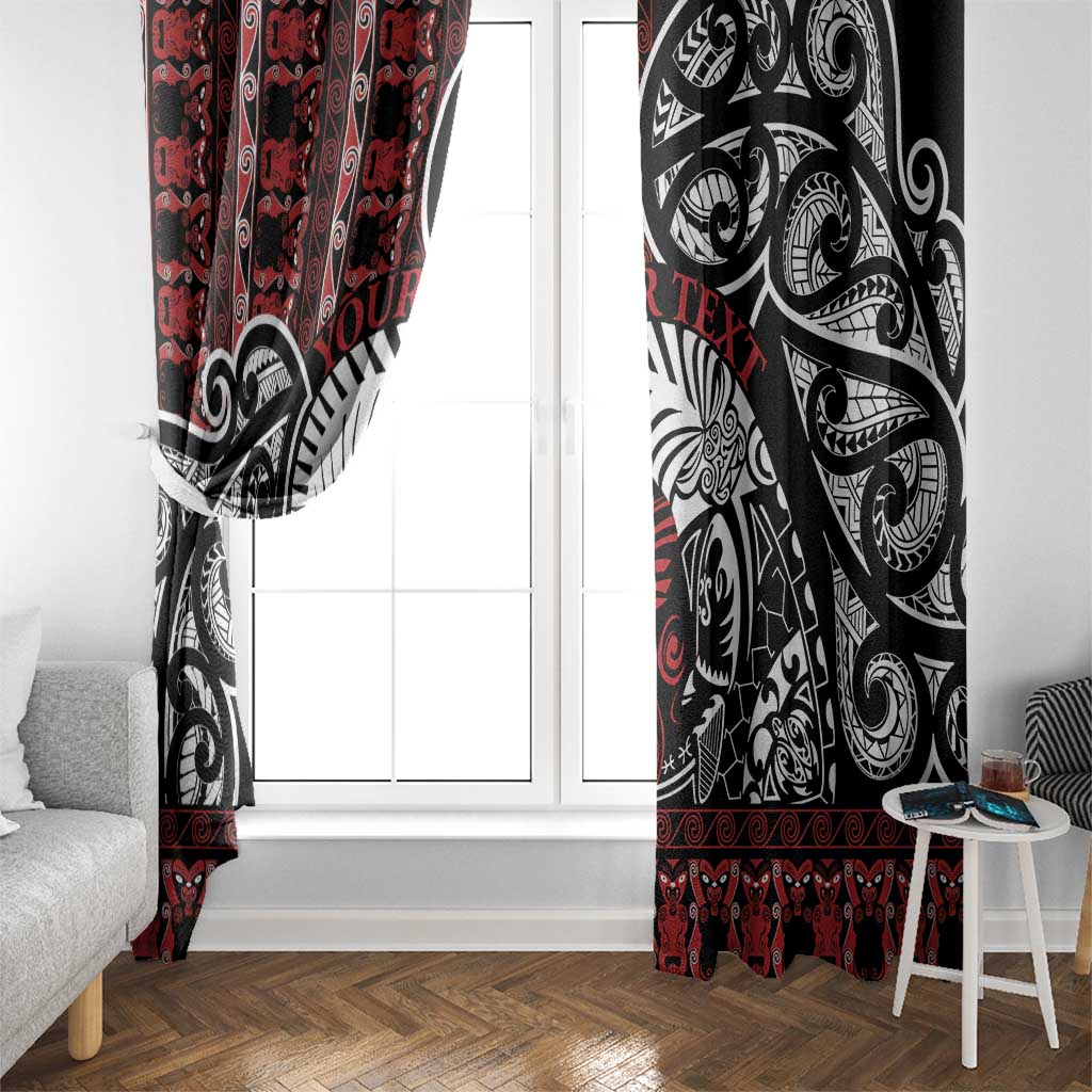 Honour The Treaty New Zealand Personalised Window Curtain Toitu Te Tiriti Indigenous Maori Face LT9 - Polynesian Pride