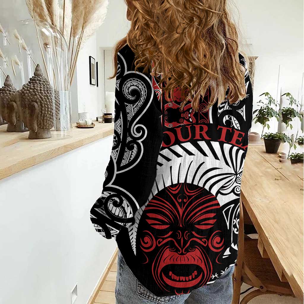 Honour The Treaty New Zealand Personalised Women Casual Shirt Toitu Te Tiriti Indigenous Maori Face LT9 - Polynesian Pride