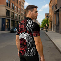 Honour The Treaty New Zealand Personalised Zipper Polo Shirt Toitu Te Tiriti Indigenous Maori Face LT9 - Polynesian Pride