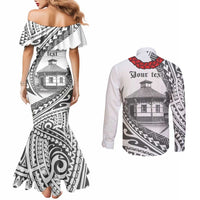 Samoa Mau Movement House Personalised Couples Matching Mermaid Dress and Long Sleeve Button Shirt Fa'a Samoa The Samoan Way