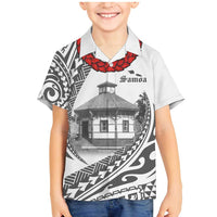 Samoa Mau Movement House Personalised Family Matching Mermaid Dress and Hawaiian Shirt Fa'a Samoa The Samoan Way LT9 Son's Shirt White - Polynesian Pride