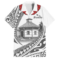 Samoa Mau Movement House Personalised Family Matching Off Shoulder Short Dress and Hawaiian Shirt Fa'a Samoa The Samoan Way LT9 Dad's Shirt - Short Sleeve White - Polynesian Pride