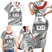 Samoa Mau Movement House Personalised Family Matching Short Sleeve Bodycon Dress and Hawaiian Shirt Fa'a Samoa The Samoan Way LT9 - Polynesian Pride